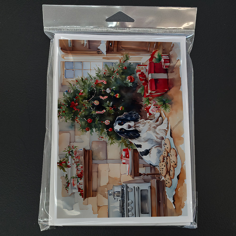 English Springer Spaniel Christmas Cookies Greeting Cards Pack of 8 Blank Cards with Envelopes Whimsical A7 Size 5x7