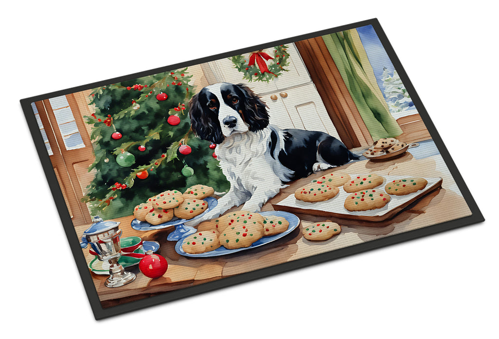 English Springer Spaniel Christmas Cookies Doormat Indoor Outdoor 24H X 36W Front Door Mat Rugs for Entryway, Non Slip Washable Low Pile,