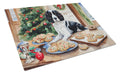 English Springer Spaniel Christmas Cookies Cutting Board Tempered Glass Kitchen Cutting Surface, Heat Resistant Chopping, Non-Slip Feet, Food Prep & Serving
