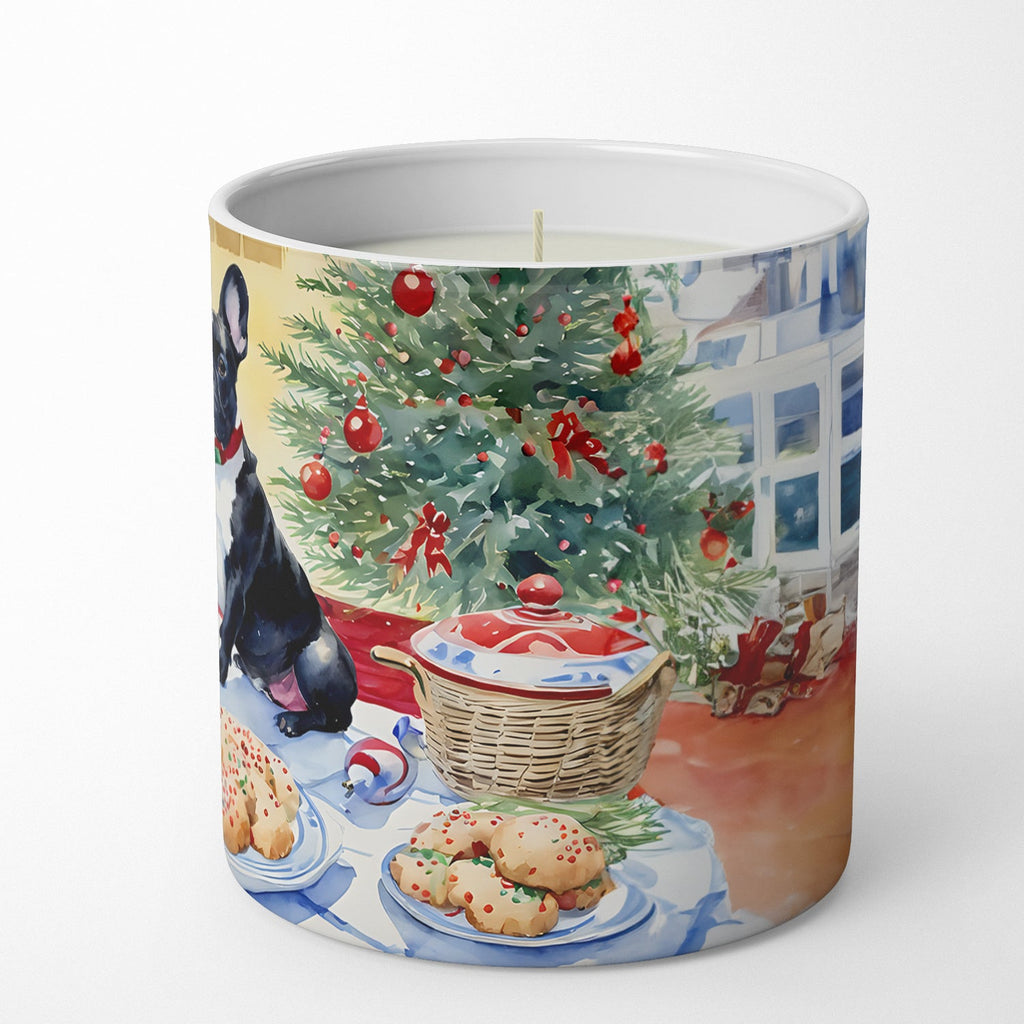 French Bulldog Christmas Cookies Decorative Soy Candle Nature Soy Wax Essential Oil Home Decor Ideal for Bedroom Kitchen Bath Office Gift, 10 oz