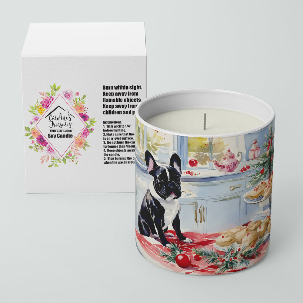 French Bulldog Christmas Cookies Decorative Soy Candle Nature Soy Wax Essential Oil Home Decor Ideal for Bedroom Kitchen Bath Office Gift, 10 oz