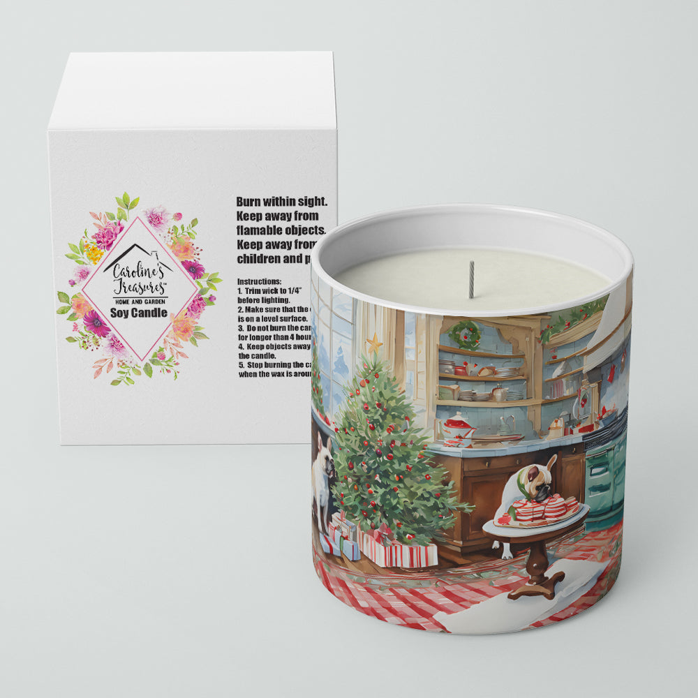 French Bulldog Christmas Cookies Decorative Soy Candle Nature Soy Wax Essential Oil Home Decor Ideal for Bedroom Kitchen Bath Office Gift, 10 oz