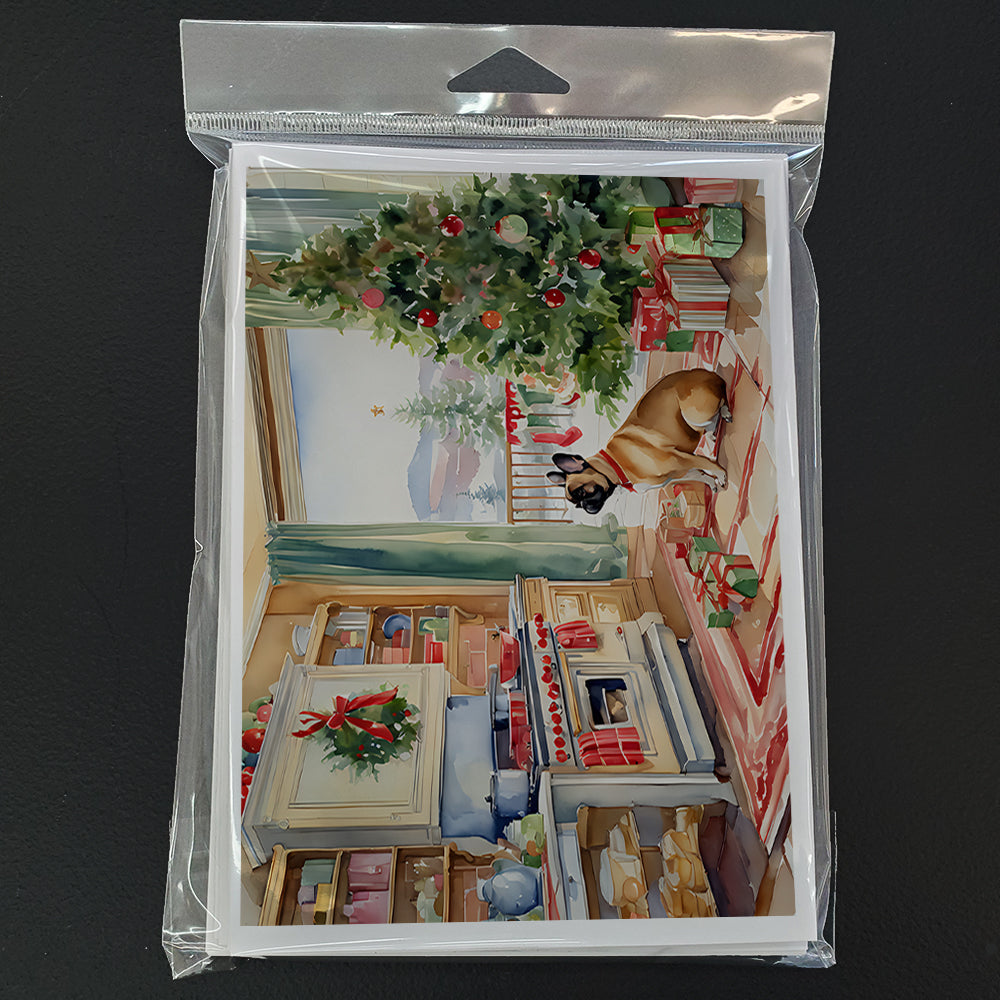 French Bulldog Christmas Cookies Greeting Cards Pack of 8 Blank Cards with Envelopes Whimsical A7 Size 5x7
