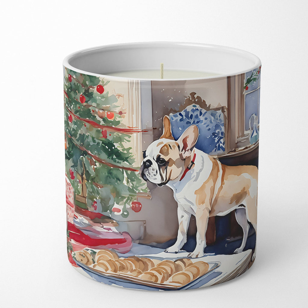 French Bulldog Christmas Cookies Decorative Soy Candle Nature Soy Wax Essential Oil Home Decor Ideal for Bedroom Kitchen Bath Office Gift, 10 oz