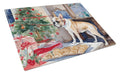French Bulldog Christmas Cookies Cutting Board Tempered Glass Kitchen Cutting Surface, Heat Resistant Chopping, Non-Slip Feet, Food Prep & Serving