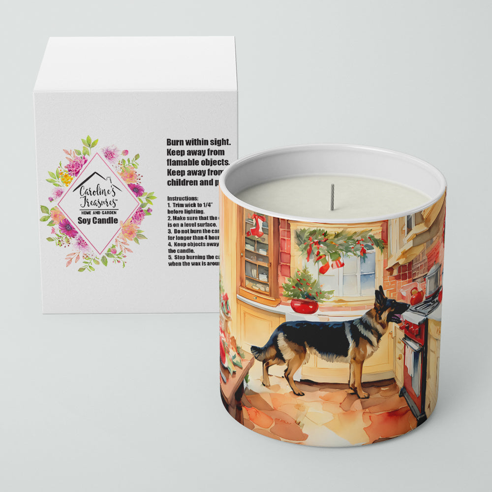 German Shepherd Christmas Cookies Decorative Soy Candle Nature Soy Wax Essential Oil Home Decor Ideal for Bedroom Kitchen Bath Office Gift, 10 oz