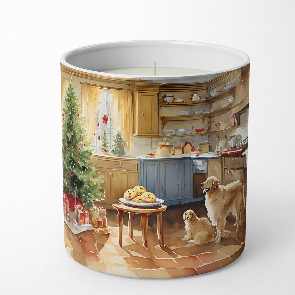 Golden Retriever Christmas Cookies Decorative Soy Candle Nature Soy Wax Essential Oil Home Decor Ideal for Bedroom Kitchen Bath Office Gift, 10 oz