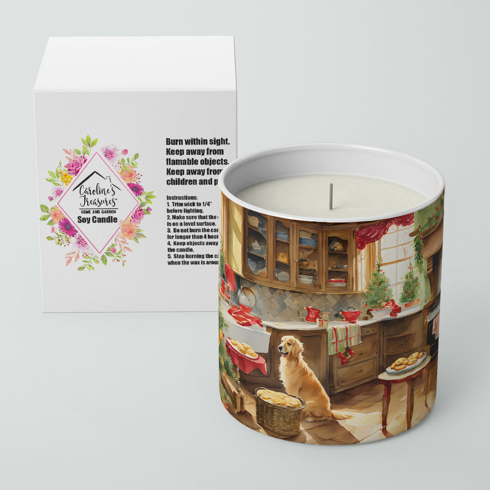 Golden Retriever Christmas Cookies Decorative Soy Candle Nature Soy Wax Essential Oil Home Decor Ideal for Bedroom Kitchen Bath Office Gift, 10 oz