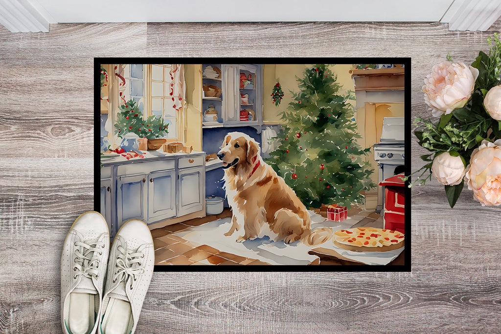 Golden Retriever Christmas Cookies Doormat Indoor Outdoor 24H X 36W Front Door Mat Rugs for Entryway, Non Slip Washable Low Pile,