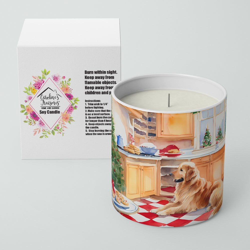 Golden Retriever Christmas Cookies Decorative Soy Candle Nature Soy Wax Essential Oil Home Decor Ideal for Bedroom Kitchen Bath Office Gift, 10 oz