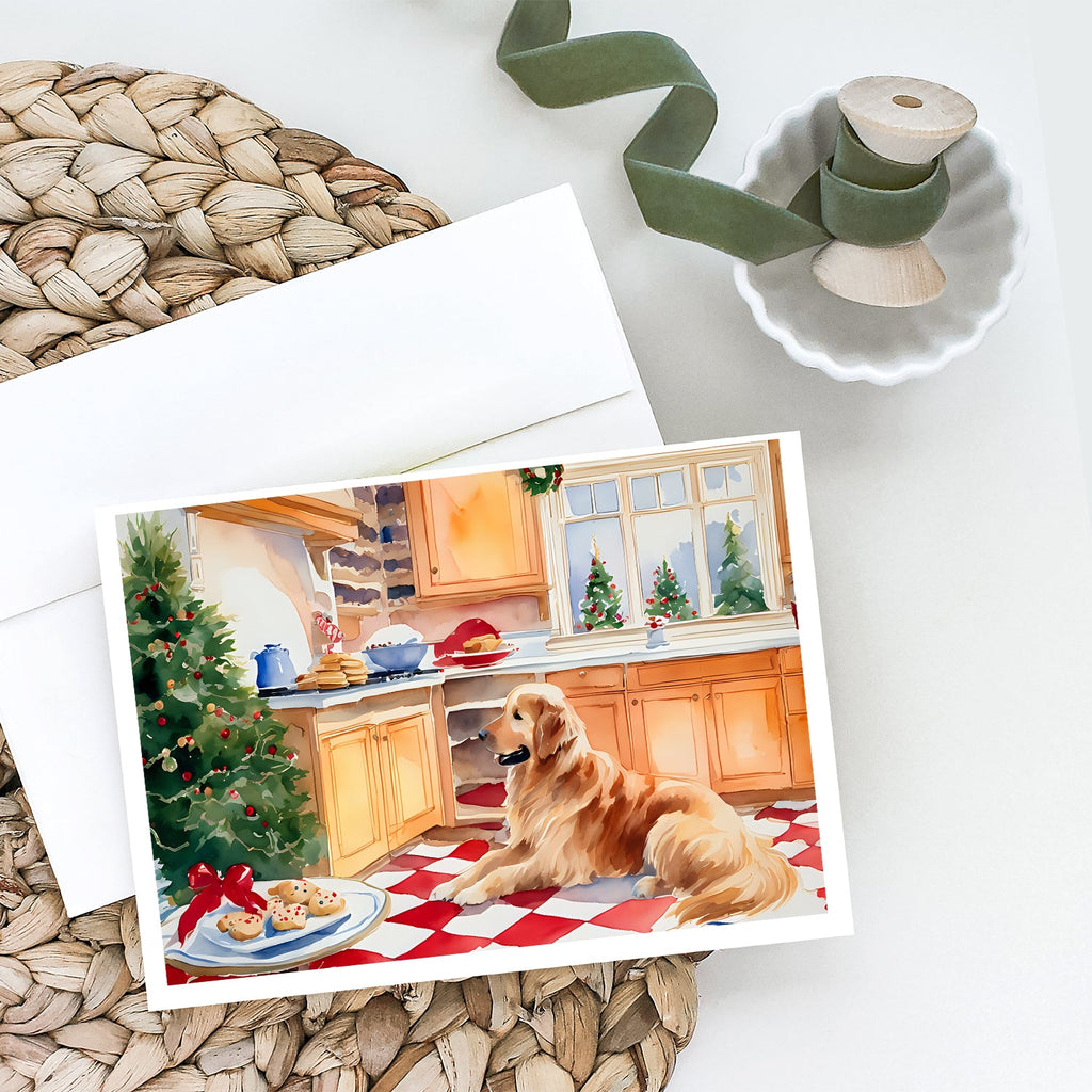Golden Retriever Christmas Cookies Greeting Cards Pack of 8 Blank Cards with Envelopes Whimsical A7 Size 5x7