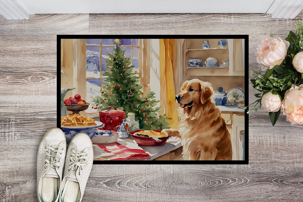 Golden Retriever Christmas Cookies Doormat Indoor Outdoor 24H X 36W Front Door Mat Rugs for Entryway, Non Slip Washable Low Pile,