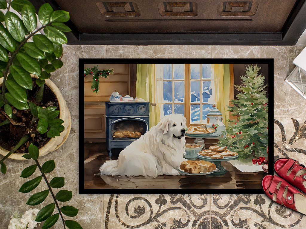 Great Pyrenees Christmas Cookies Doormat Indoor Outdoor 24H X 36W Front Door Mat Rugs for Entryway, Non Slip Washable Low Pile,