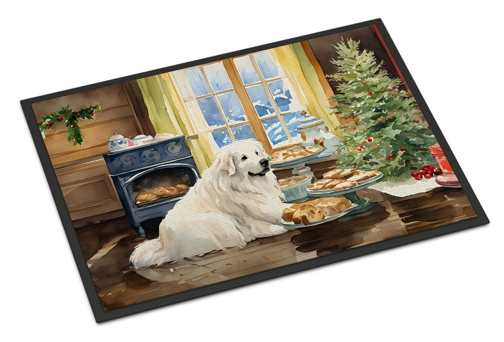 Great Pyrenees Christmas Cookies Doormat Indoor Outdoor 18H X 27W Front Door Mat Rugs for Entryway, Non Slip Washable
