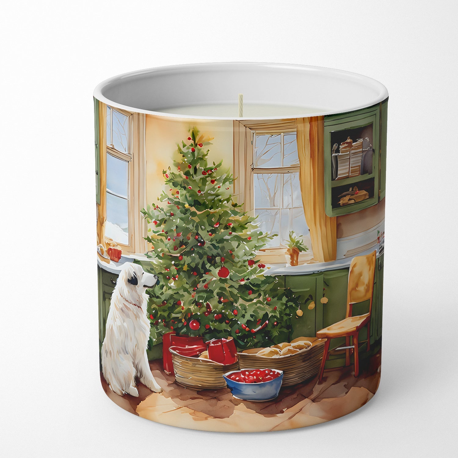 Great Pyrenees Christmas Cookies Decorative Soy Candle Nature Soy Wax Essential Oil Home Decor Ideal for Bedroom Kitchen Bath Office Gift, 10 oz
