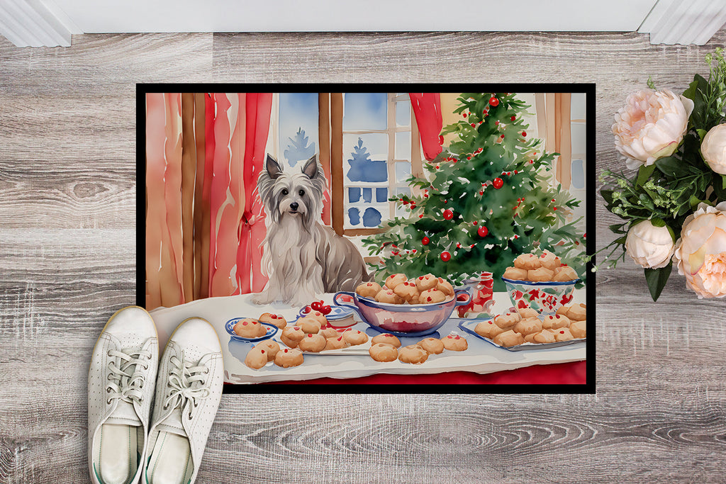 Chinese Crested Christmas Cookies Doormat Indoor Outdoor 18H X 27W Front Door Mat Rugs for Entryway, Non Slip Washable