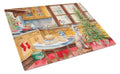 Chinese Crested Christmas Cookies Cutting Board Tempered Glass Kitchen Cutting Surface, Heat Resistant Chopping, Non-Slip Feet, Food Prep & Serving