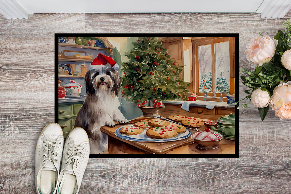 Havanese Christmas Cookies Doormat Indoor Outdoor 18H X 27W Front Door Mat Rugs for Entryway, Non Slip Washable