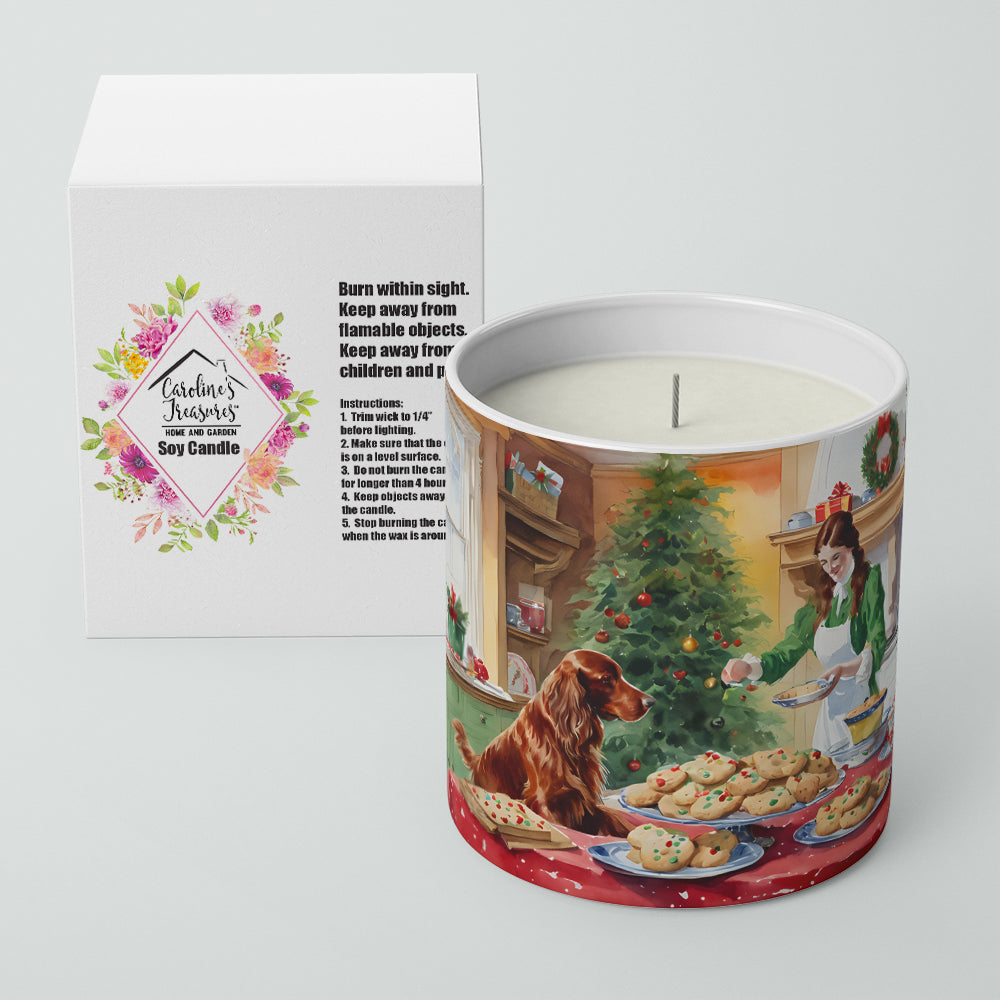 Irish Setter Christmas Cookies Decorative Soy Candle Nature Soy Wax Essential Oil Home Decor Ideal for Bedroom Kitchen Bath Office Gift, 10 oz