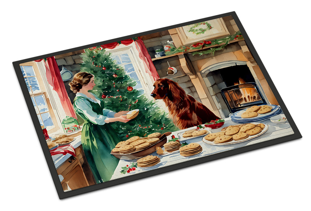 Irish Setter Christmas Cookies Doormat Indoor Outdoor 24H X 36W Front Door Mat Rugs for Entryway, Non Slip Washable Low Pile,