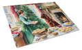Irish Setter Christmas Cookies Cutting Board Tempered Glass Kitchen Cutting Surface, Heat Resistant Chopping, Non-Slip Feet, Food Prep & Serving