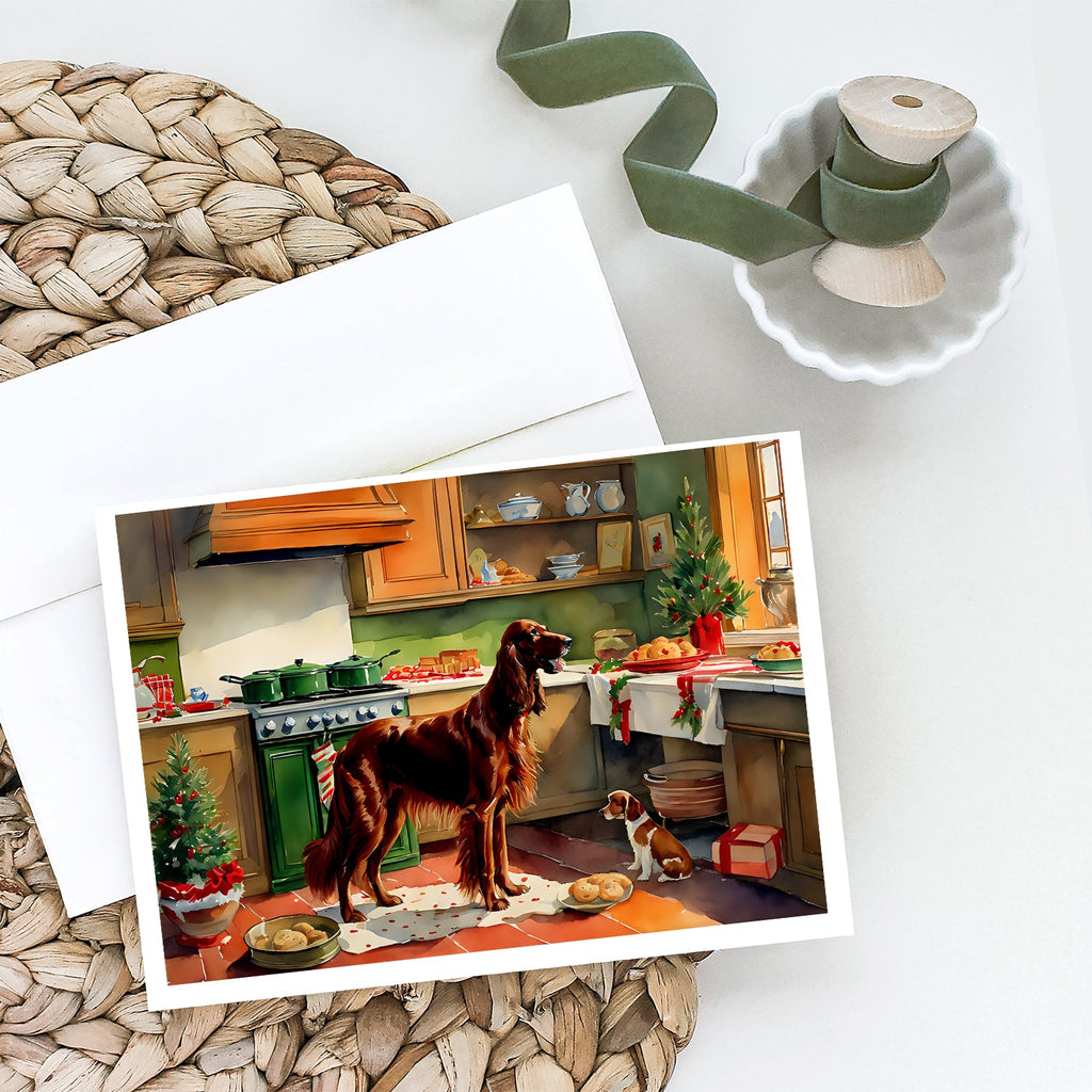 Irish Setter Christmas Cookies Greeting Cards Pack of 8 Blank Cards with Envelopes Whimsical A7 Size 5x7