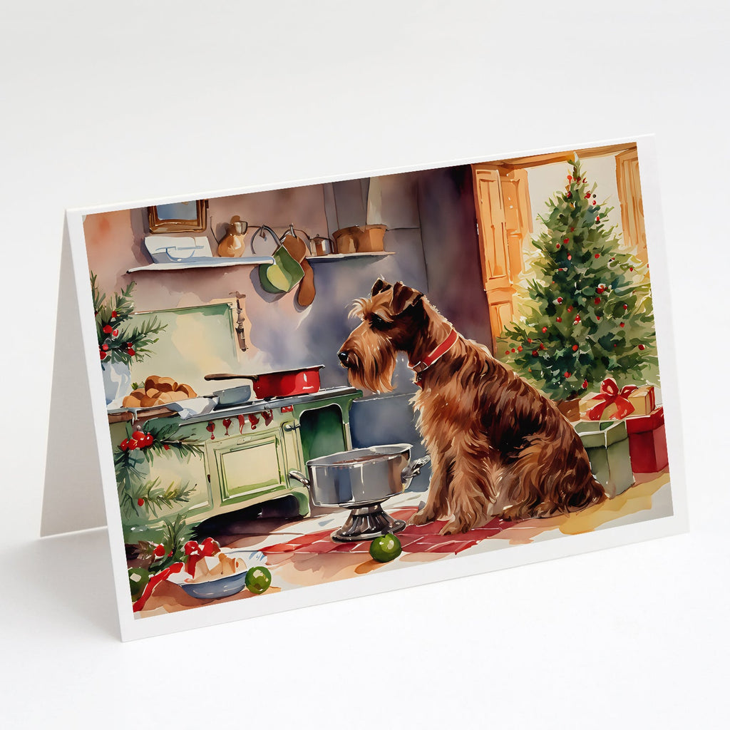 Irish Terrier Christmas Cookies Greeting Cards Pack of 8 Blank Cards with Envelopes Whimsical A7 Size 5x7