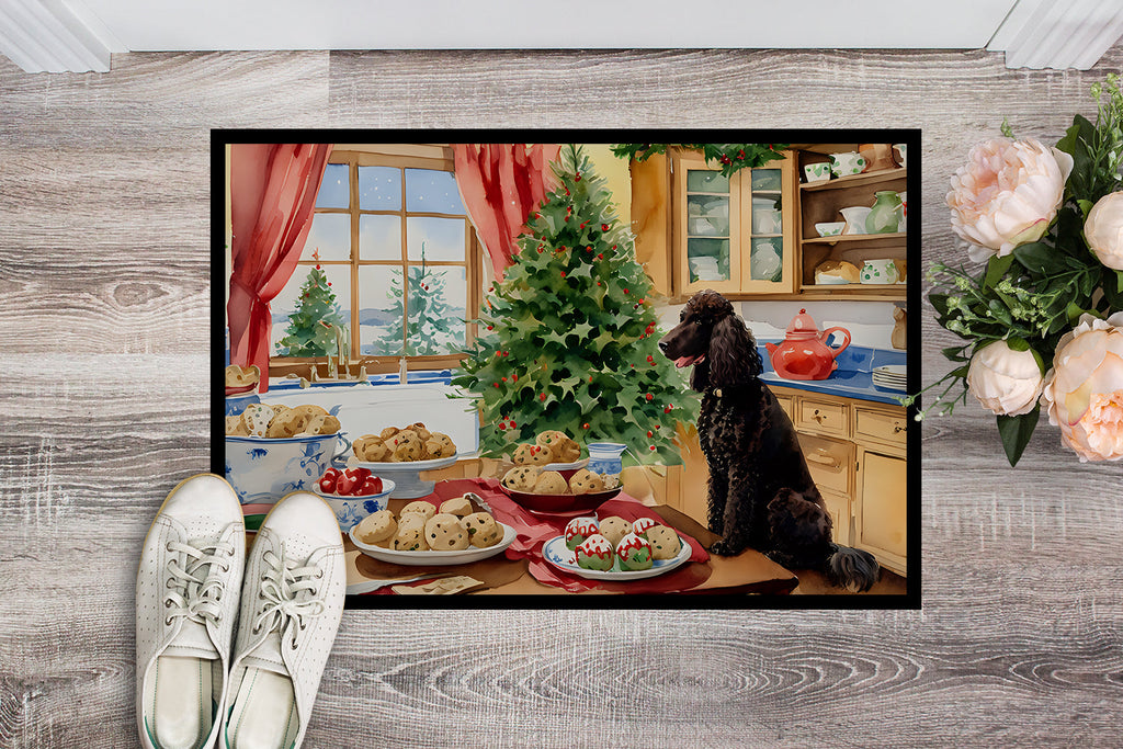 Irish Water Spaniel Christmas Cookies Doormat Indoor Outdoor 24H X 36W Front Door Mat Rugs for Entryway, Non Slip Washable Low Pile,