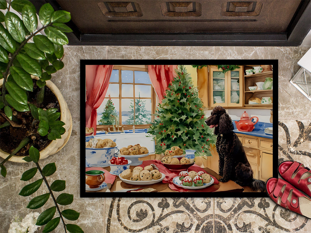Irish Water Spaniel Christmas Cookies Doormat Indoor Outdoor 24H X 36W Front Door Mat Rugs for Entryway, Non Slip Washable Low Pile,