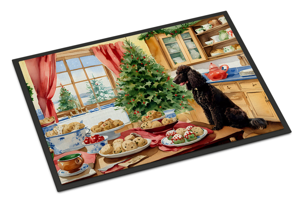Irish Water Spaniel Christmas Cookies Doormat Indoor Outdoor 18H X 27W Front Door Mat Rugs for Entryway, Non Slip Washable