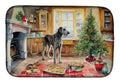 Irish Wolfhound Christmas Cookies Dish Drying Mat Absorbent Dish Drying Mat Pad for Kitchen Counter Dish Drainer Mat for Countertop, 14 x 21", Multicolor