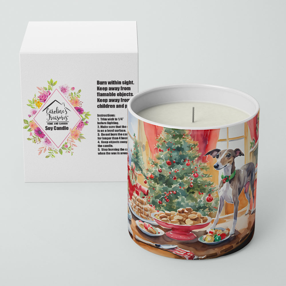 Italian Greyhound Christmas Cookies Decorative Soy Candle Nature Soy Wax Essential Oil Home Decor Ideal for Bedroom Kitchen Bath Office Gift, 10 oz