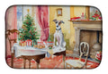 Italian Greyhound Christmas Cookies Dish Drying Mat Absorbent Dish Drying Mat Pad for Kitchen Counter Dish Drainer Mat for Countertop, 14 x 21", Multicolor