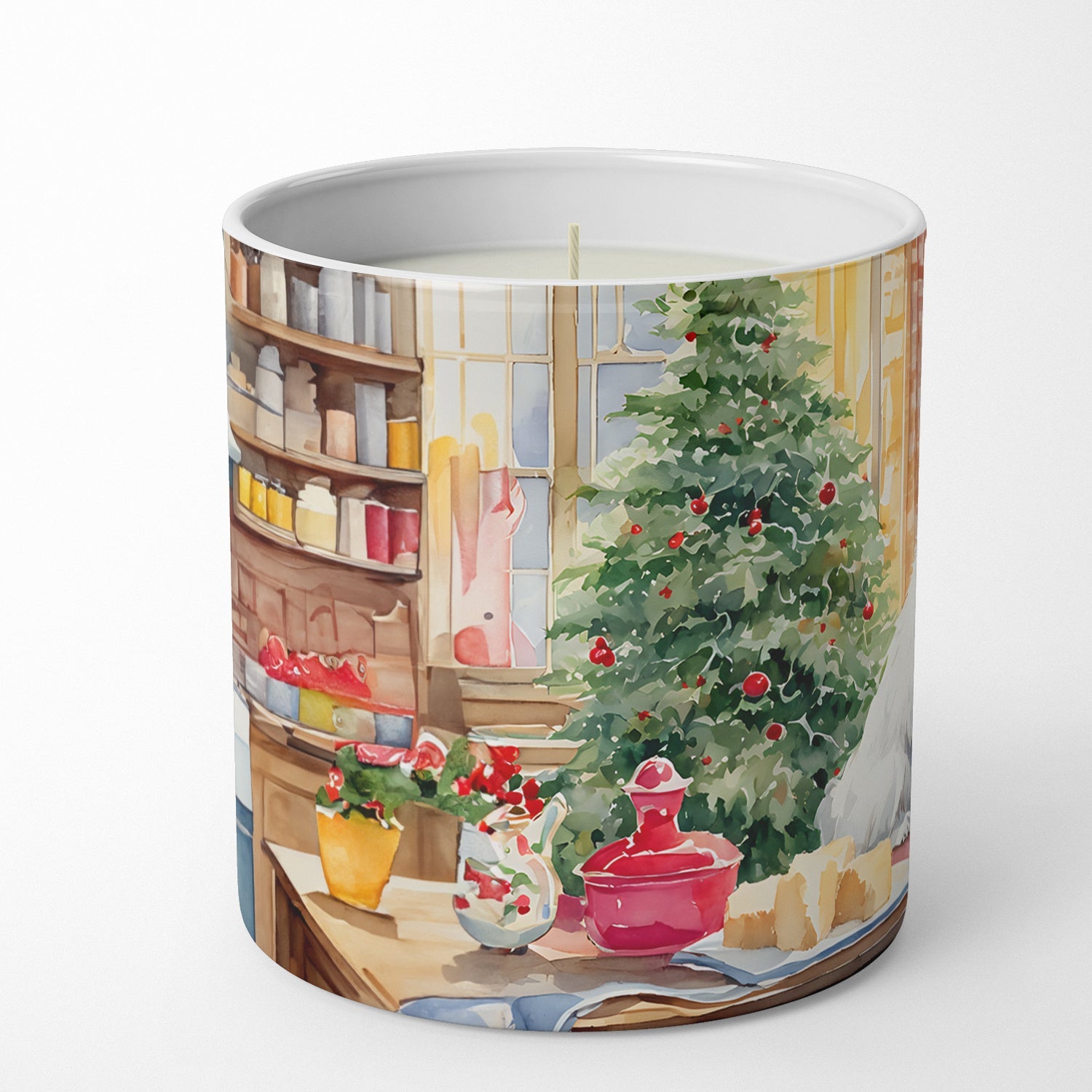 Japanese Spitz Christmas Cookies Decorative Soy Candle Nature Soy Wax Essential Oil Home Decor Ideal for Bedroom Kitchen Bath Office Gift, 10 oz