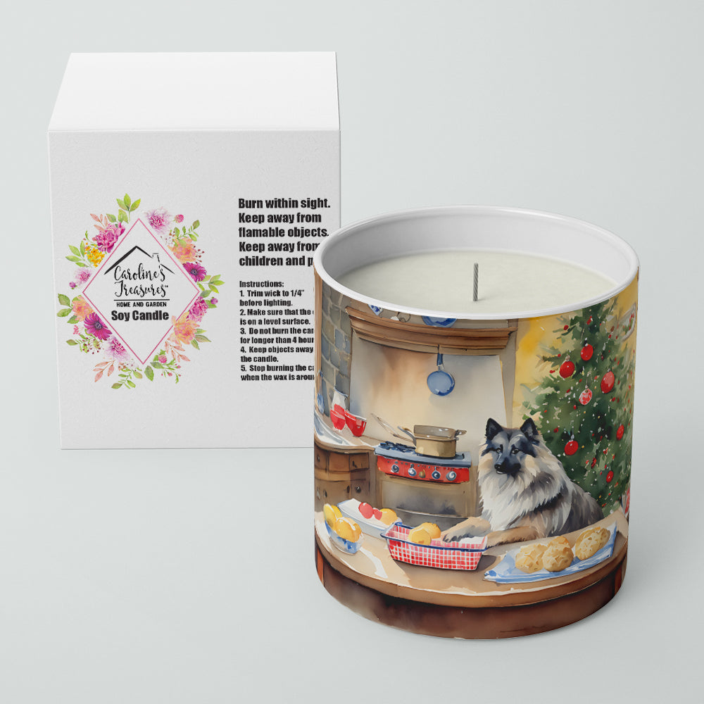 Keeshond Christmas Cookies Decorative Soy Candle Nature Soy Wax Essential Oil Home Decor Ideal for Bedroom Kitchen Bath Office Gift, 10 oz