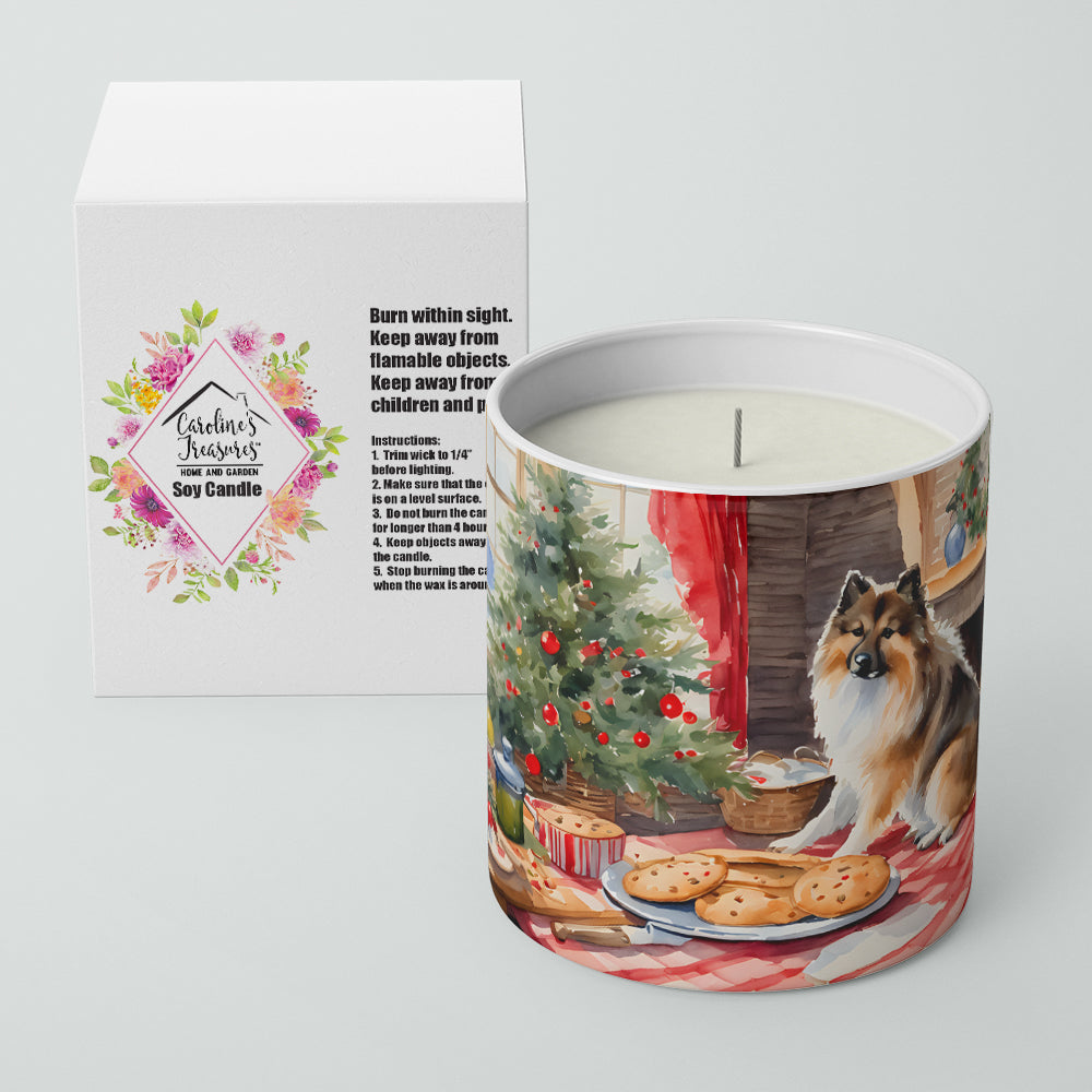 Keeshond Christmas Cookies Decorative Soy Candle Nature Soy Wax Essential Oil Home Decor Ideal for Bedroom Kitchen Bath Office Gift, 10 oz