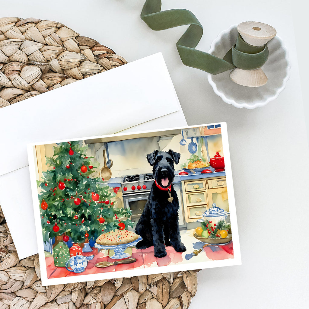 Kerry Blue Terrier Christmas Cookies Greeting Cards Pack of 8 Blank Cards with Envelopes Whimsical A7 Size 5x7
