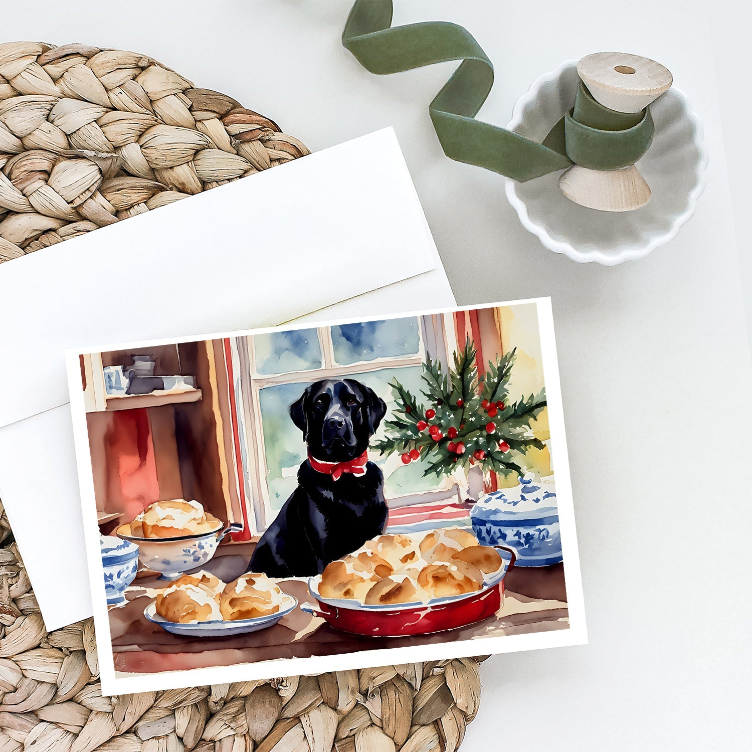 Labrador Retriever Christmas Cookies Greeting Cards Pack of 8 Blank Cards with Envelopes Whimsical A7 Size 5x7