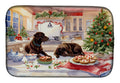 Labrador Retriever Christmas Cookies Dish Drying Mat Absorbent Dish Drying Mat Pad for Kitchen Counter Dish Drainer Mat for Countertop, 14 x 21", Multicolor