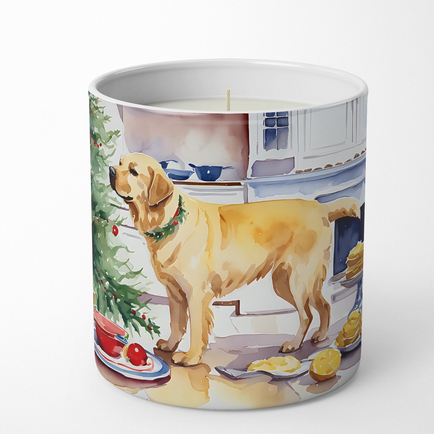 Labrador Retriever Christmas Cookies Decorative Soy Candle Nature Soy Wax Essential Oil Home Decor Ideal for Bedroom Kitchen Bath Office Gift, 10 oz