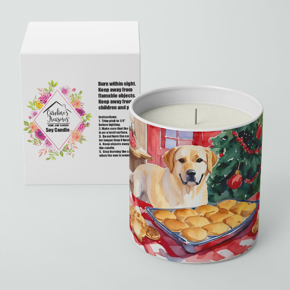 Labrador Retriever Christmas Cookies Decorative Soy Candle Nature Soy Wax Essential Oil Home Decor Ideal for Bedroom Kitchen Bath Office Gift, 10 oz