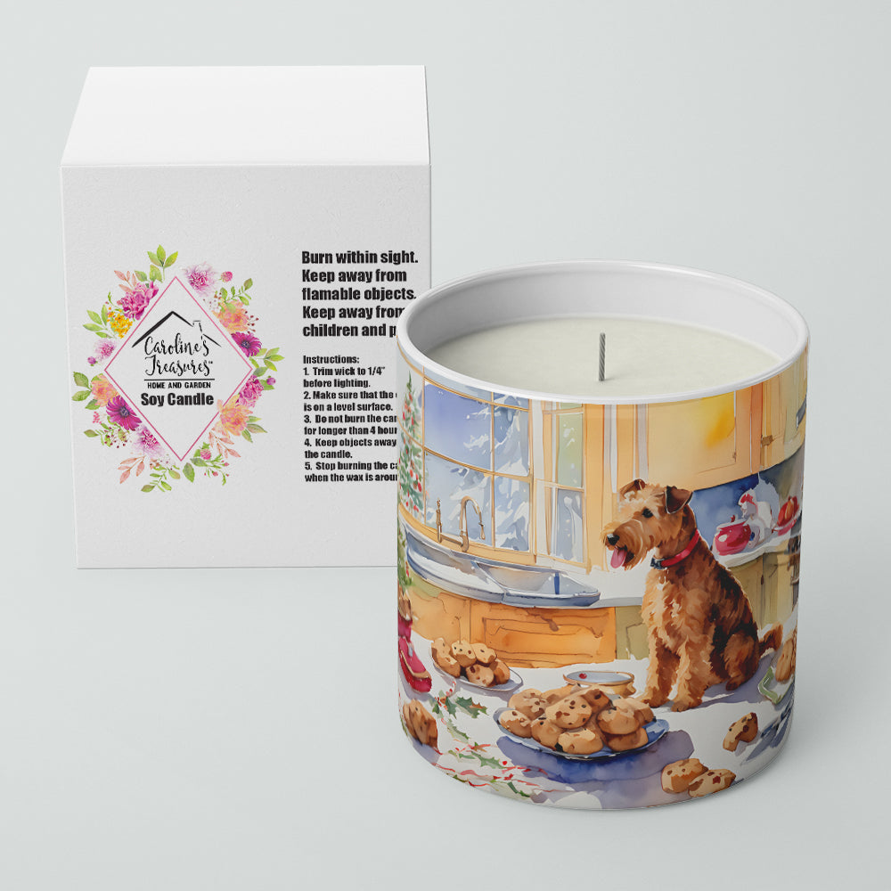 Lakeland Terrier Christmas Cookies Decorative Soy Candle Nature Soy Wax Essential Oil Home Decor Ideal for Bedroom Kitchen Bath Office Gift, 10 oz