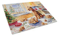 Lakeland Terrier Christmas Cookies Cutting Board Tempered Glass Kitchen Cutting Surface, Heat Resistant Chopping, Non-Slip Feet, Food Prep & Serving