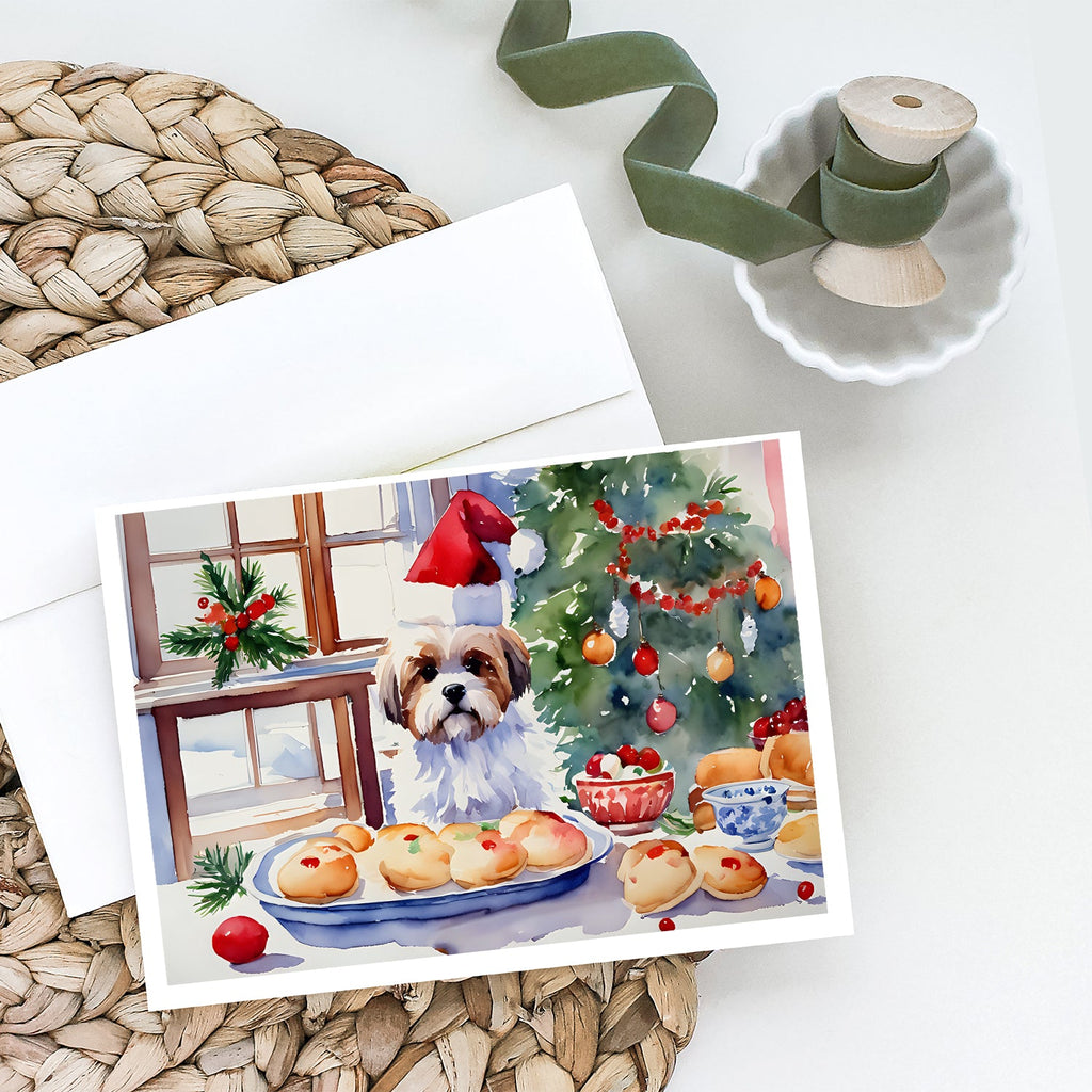 Lhasa Apso Christmas Cookies Greeting Cards Pack of 8 Blank Cards with Envelopes Whimsical A7 Size 5x7