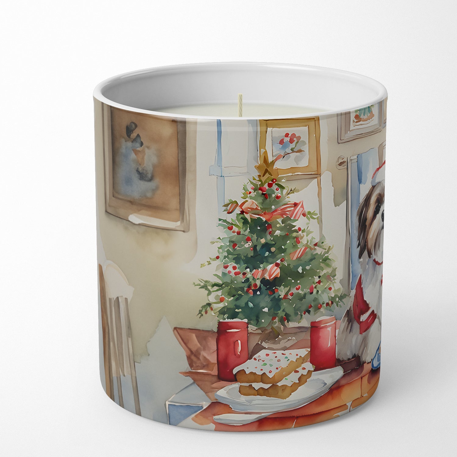 Lhasa Apso Christmas Cookies Decorative Soy Candle Nature Soy Wax Essential Oil Home Decor Ideal for Bedroom Kitchen Bath Office Gift, 10 oz