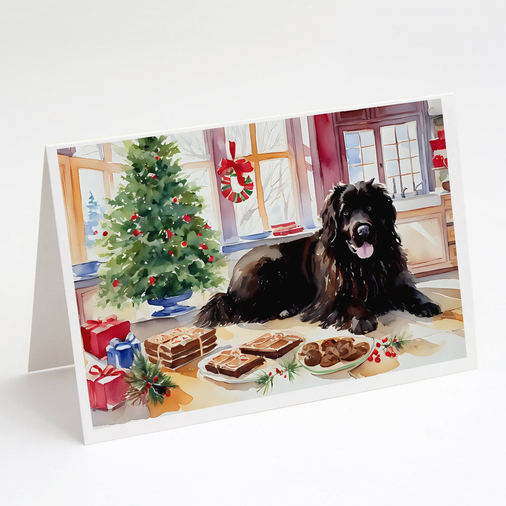 Newfoundland Christmas Cookies Greeting Cards Pack of 8 Blank Cards with Envelopes Whimsical A7 Size 5x7