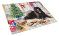 Newfoundland Christmas Cookies Cutting Board Tempered Glass Kitchen Cutting Surface, Heat Resistant Chopping, Non-Slip Feet, Food Prep & Serving