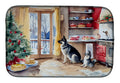 Norwegian Elkhound Christmas Cookies Dish Drying Mat Absorbent Dish Drying Mat Pad for Kitchen Counter Dish Drainer Mat for Countertop, 14 x 21", Multicolor