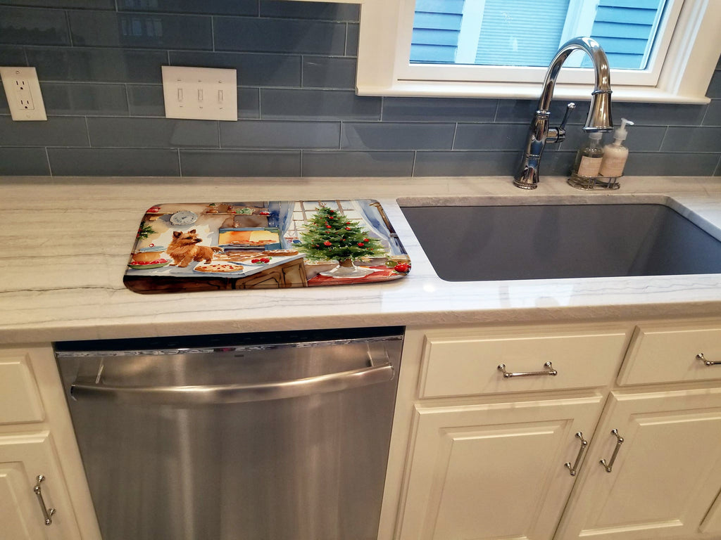 Norwich Terrier Christmas Cookies Dish Drying Mat Absorbent Dish Drying Mat Pad for Kitchen Counter Dish Drainer Mat for Countertop, 14 x 21", Multicolor