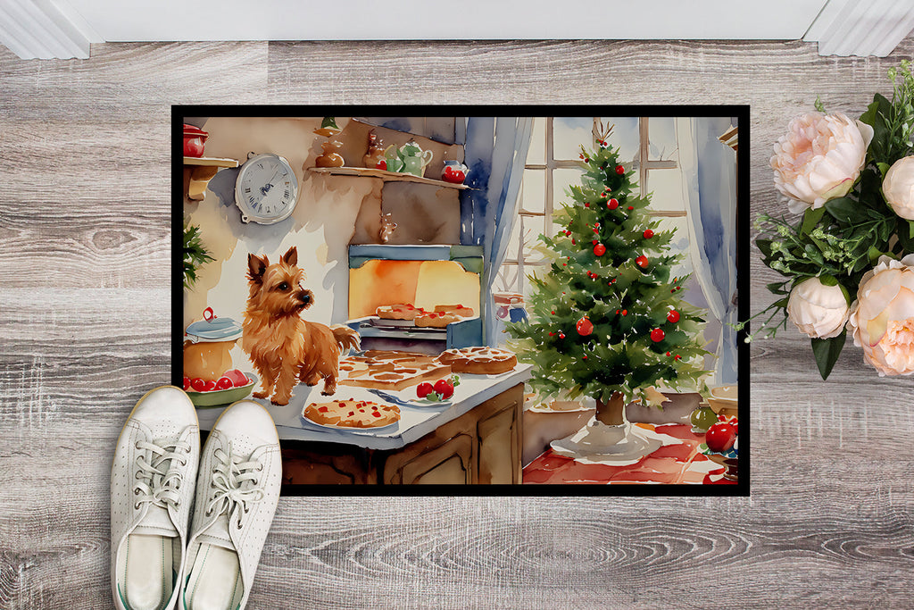 Norwich Terrier Christmas Cookies Doormat Indoor Outdoor 24H X 36W Front Door Mat Rugs for Entryway, Non Slip Washable Low Pile,
